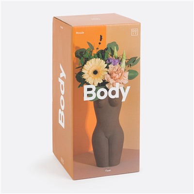 Ваза для цветов Body, Black, 23 см