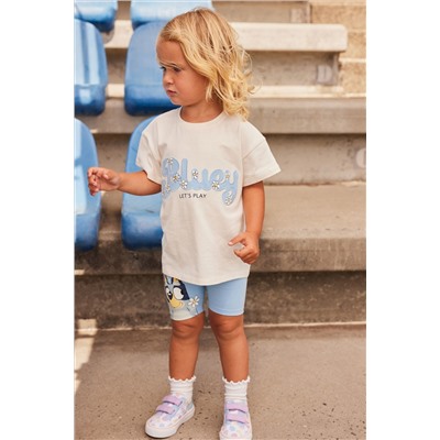 Blue Bluey Short Sleeve T-Shirt and Cycle Short Set (3mths-7yrs)