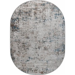 Ковёр овальный Eliza 38554A, размер 83x150 см, цвет blue fls/cream fls