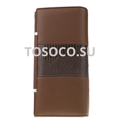 81235d dark brown кошелек Cossni натуральная кожа и экокожа 9х19х2