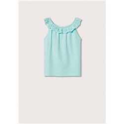 Camiseta volante bordado -  Niña | MANGO OUTLET España