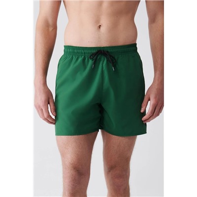 Зеленый купальник, шорты для плавания, быстросохнущие, стандартного размера, однотонные