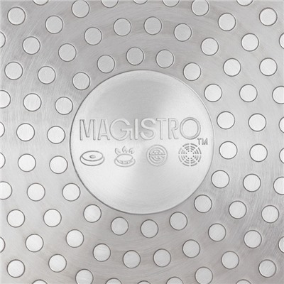 Сковорода кованая Magistro Granit, d=28 см, съёмная ручка soft-touch, антипригарное покрытие, индукция