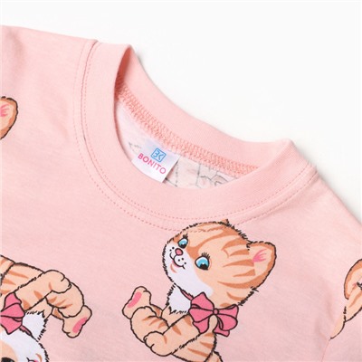 Пижама для девочек, цвет персиковый, рост 98 см