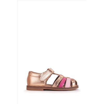 Start Rite Pink Coastal Leather Rip Tape Toe In Sandals