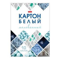 Картон Белый мелованный 10л А4 в папке Мозаика 083847