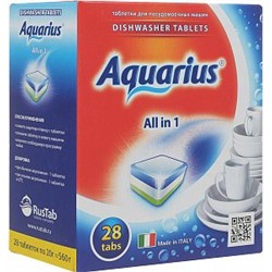 Aquarius ALL in 1 Таблетки для посудомоечных маших 28 таблеток по 20 г