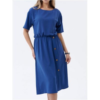Женское платье шелковое с пуговицами П478СИ / Синий