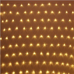 Гирлянда для дома СЕТКА ш2,0* в1,5м 144 лампы LED прозр.пров.,8 реж, IP-20, Теплый белый (возможность соединения)
