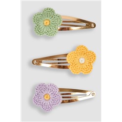 JoJo Maman Bébé 3-Pack Crochet Flower Clips