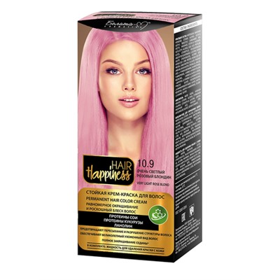 Hair Happiness Крем-краска д/волос аммиачная №10.9 светлый розовый блондин
