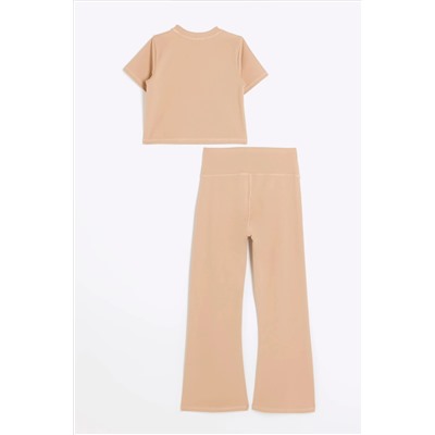 River Island Girls Active Kickflare T-Shirt and Trousers Set