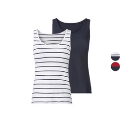 esmara® Damen Tops, 2 Stück, aus Stretchjersey