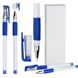 Ручка масляная 0.5мм, синяя, резиновый грип, игловидный наконечник, INFORMAT