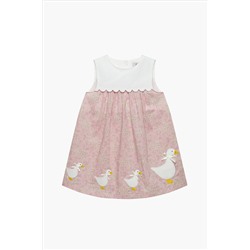 Trotters London Floral Pink Little Capel Cotton Duck Dress