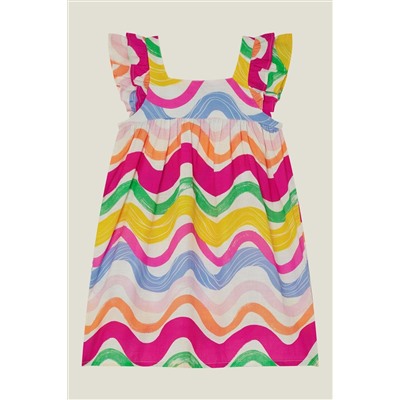 Angels By Accessorize Girls Multi Wavy Stripe Dress