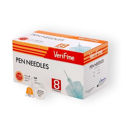 Иглы Verifine для инсулин. шприц-ручка (0.25) 31G-8mm. №100